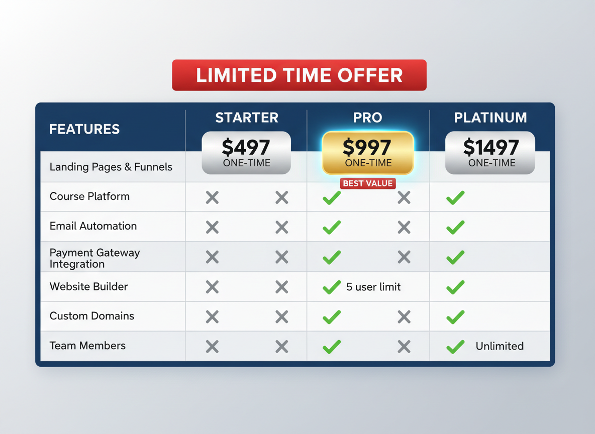 FlexiFunnels Pricing Tiers - Choose Your Perfect Plan!