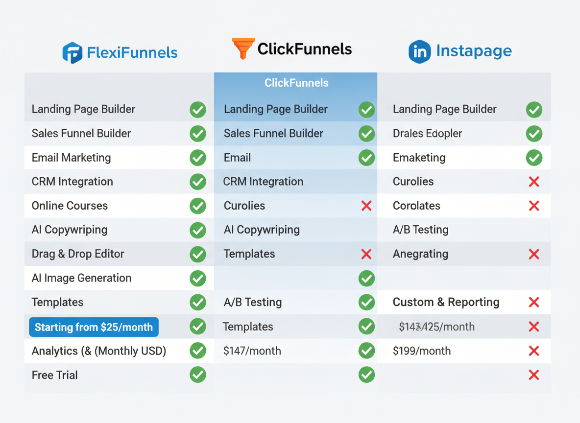 FlexiFunnels vs ClickFunnels vs Instapage - The Ultimate Showdown!