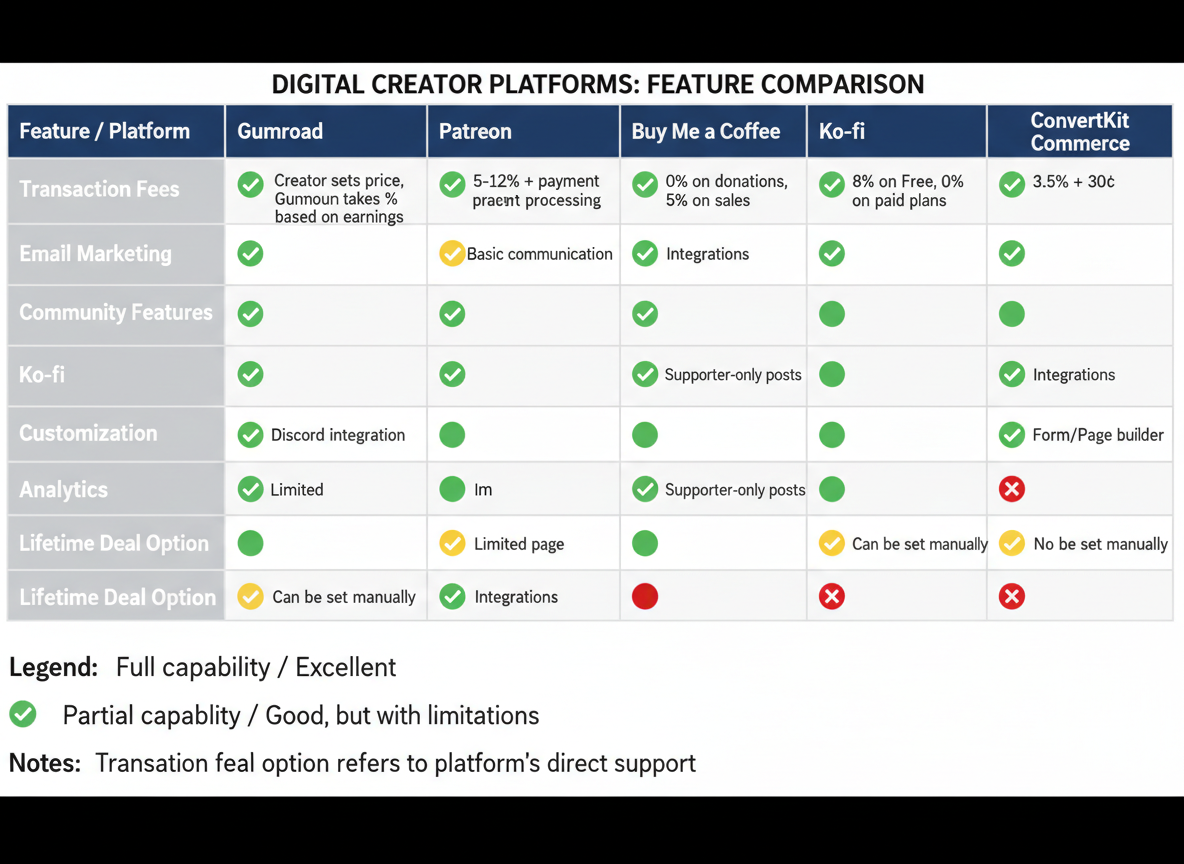Feature-by-Feature Breakdown: How Competitors Stack Up Against Gumroad