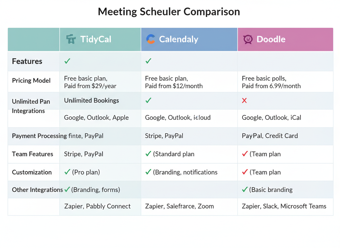 TidyCal vs Calendly vs Doodle: Which Scheduling Tool Wins in 2026?